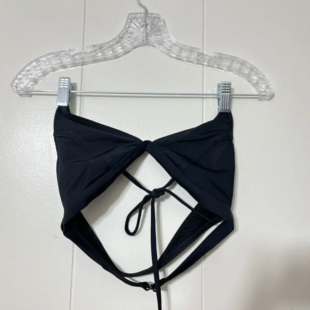 Oakley String Bikini Top Women's Black Padded Triangle Swimsuit - Picture 6 of 6
